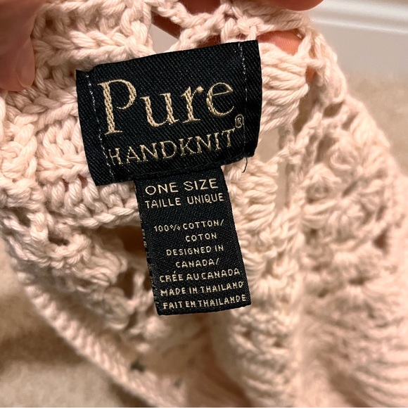 NWT Pure Handknit Made in Canada Crochet Passionate Wrap Shawl Scarf 100% Cotton - Picture 3 of 13